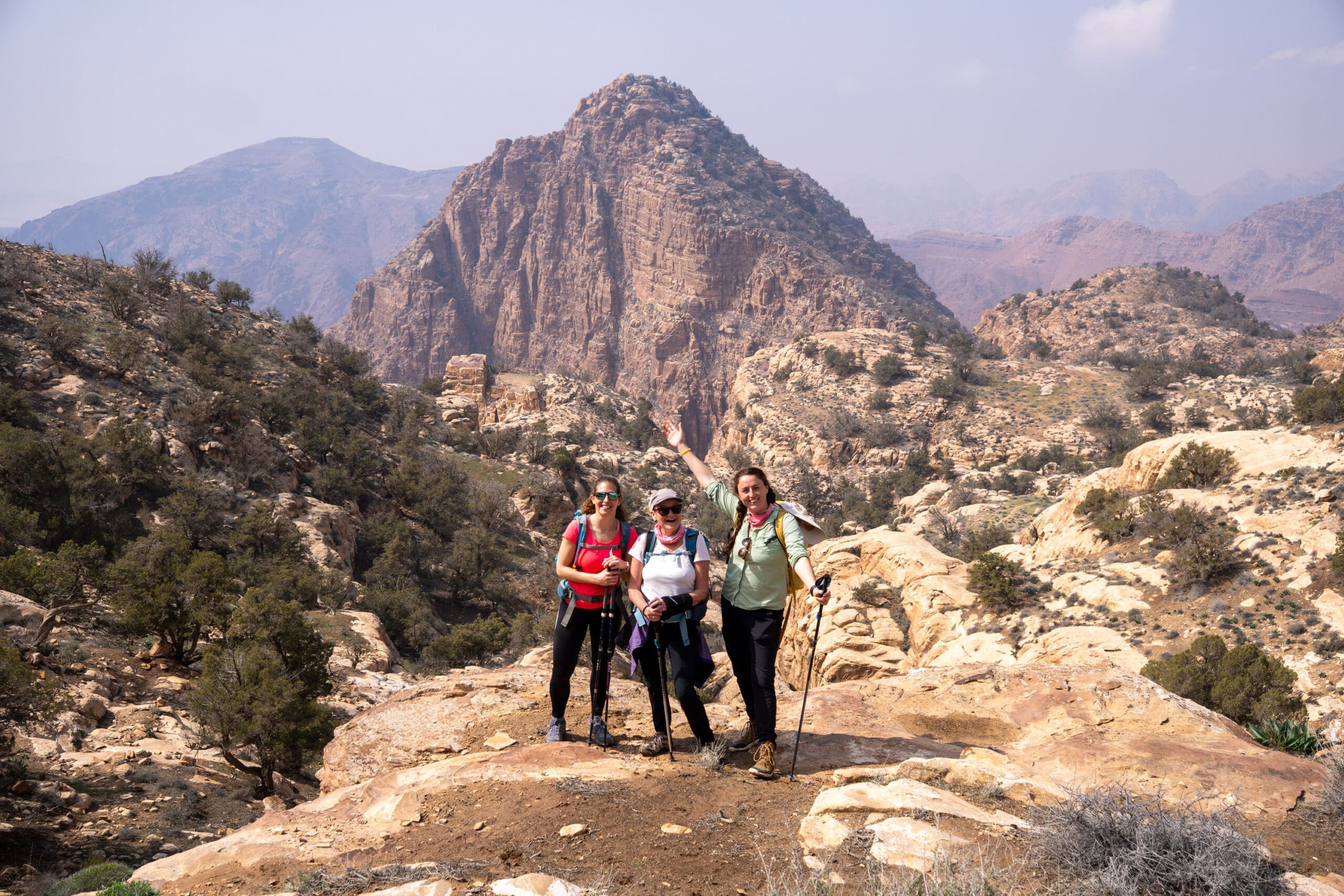 Girls hiking the Dana to Petra section of the Jordan Trail