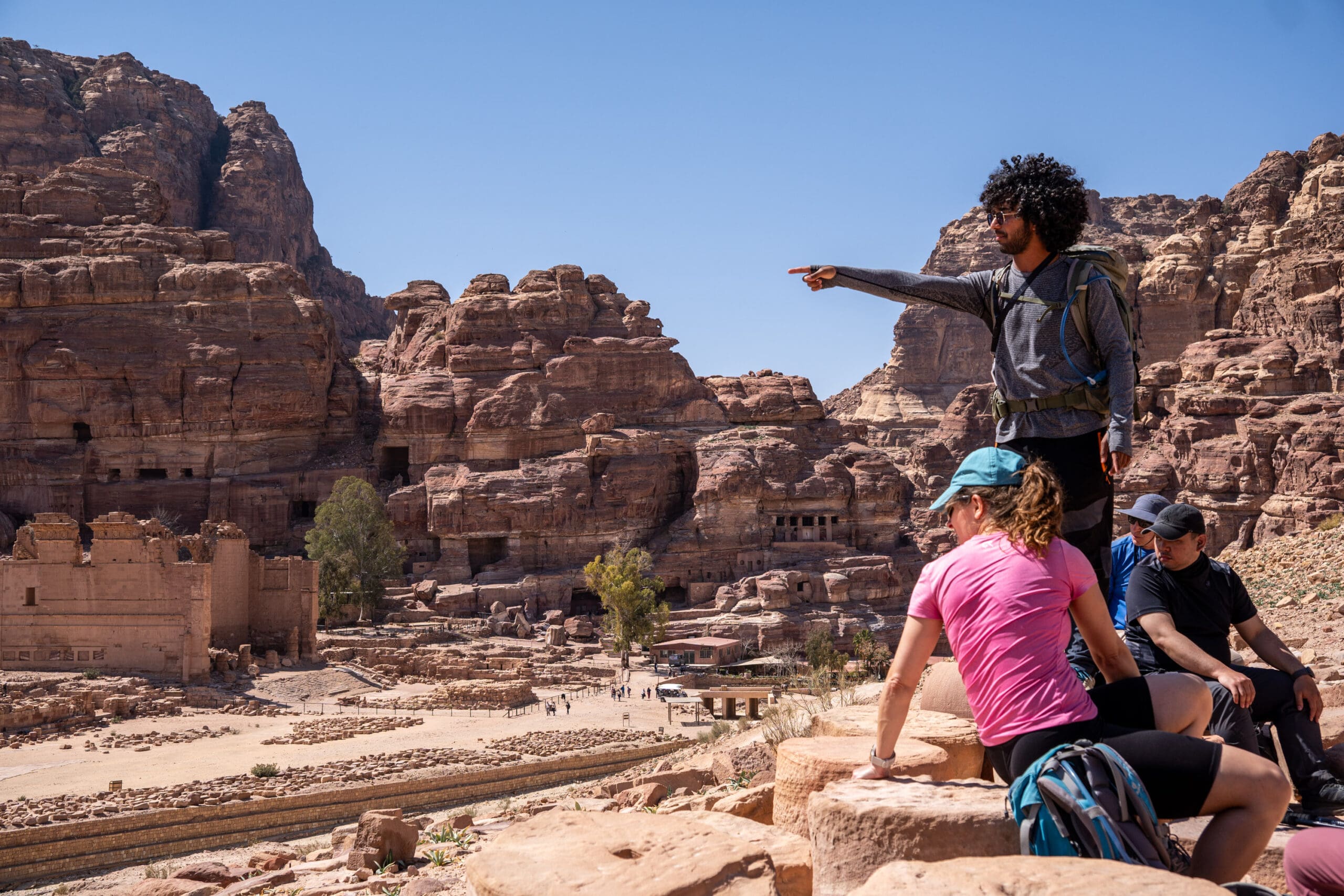 Our local  guide, Mahmoud, explaining Petra's history